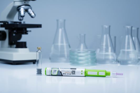 BPC-157 och TB-500 blend i professionell labbmiljö – peptider för återhämtning och vävnadsforskning