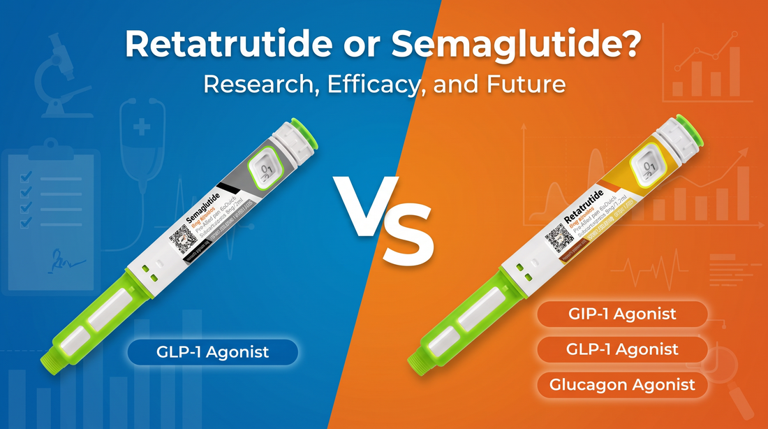 Retatrutide vs Semaglutide – jämförelse av trippelagonist och GLP-1-agonist för metabol forskning från Pen Peptide