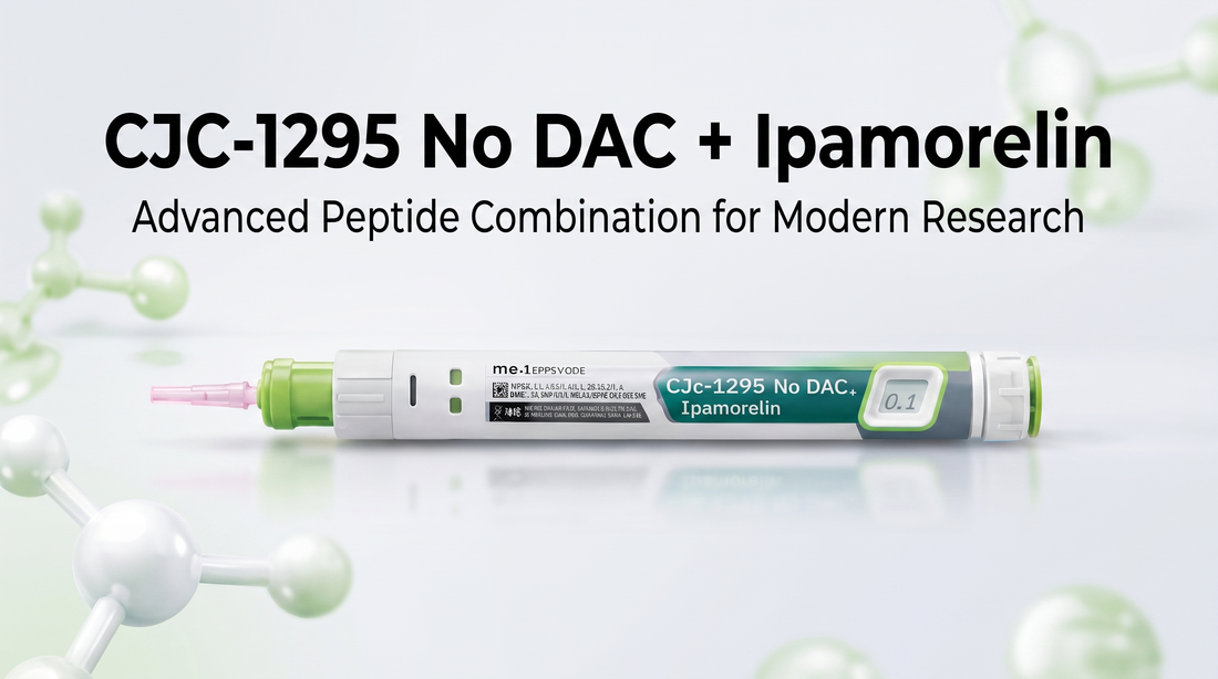 CJC-1295 No DAC och Ipamorelin – illustration av peptidkombinationens synergistiska effekt på tillväxthormon, återhämtning och sömnkvalitet